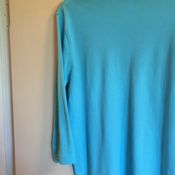 Pretty V neck turquoise three quarter length sleeve tee, excellent condition! - Picture 15 of 16